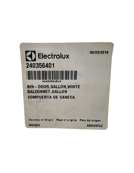 Bandeja puerta electrolux original 37cm x 17cm.