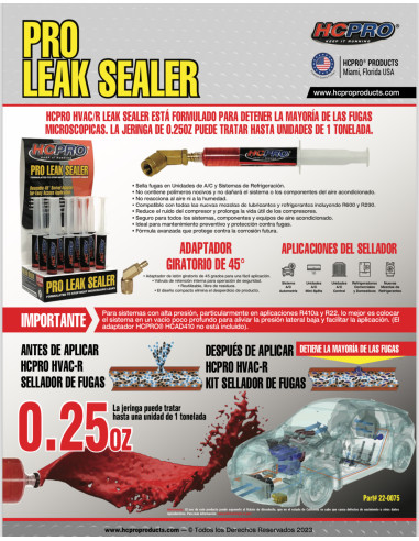 Jeringa micro fugas R134