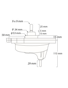 Transmisión 2 tinas Daewoo eje cuadrado, GBW60057C. 2