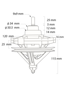 Transmisión 2 tinas Mabe, GBW40726C, eje cuadrado. 2