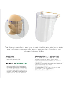 Careta protección desechable PET. 2